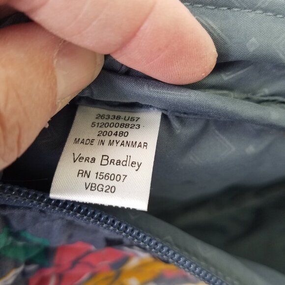 Vera Bradley Essential Sling Backpack Coastal Paradise Grey Crossbody Bag Zip Up - Picture 12 of 16